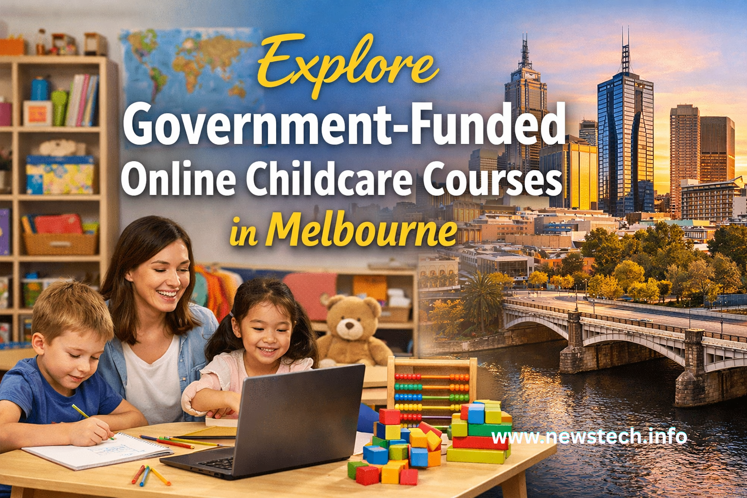 Online government-funded childcare courses in Melbourne for early childhood education careers.